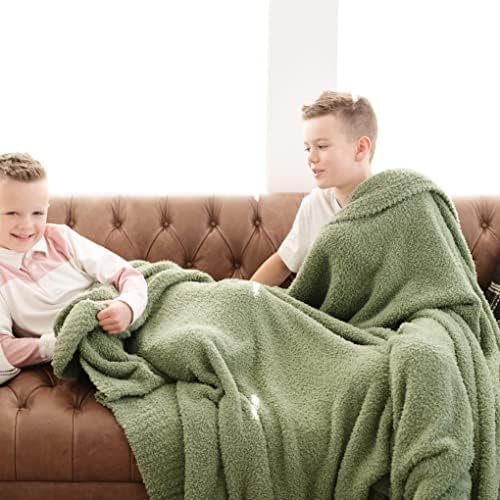 Saranoni Bamboni Oversized Blanket Soft Comfort Couch Bed Olive X-Large | - Image 6