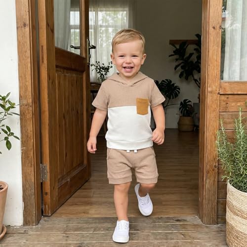 Toddler Baby Boy Hooded Dinosaur Summer Outfit Funny T-Shirt Shorts Set - Image 6