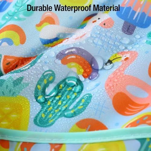 PandaEar 5 Pack Baby Bibs for Boys & Girls, Waterproof Adjustable Mealtime Bibs - Image 5