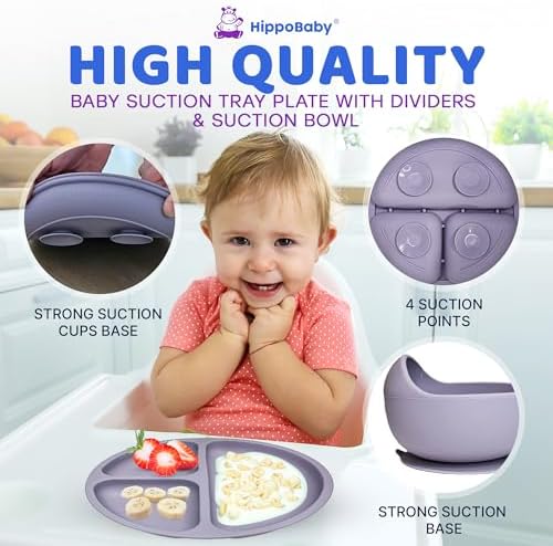 HippoBaby Baby Led Weaning Supplies | 10 Piece Silicone Feeding Set | Baby - Image 4