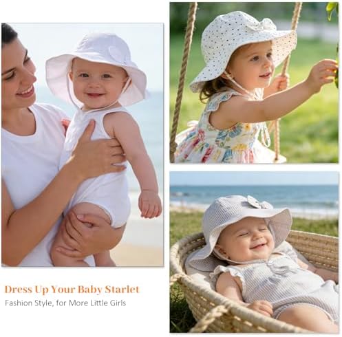 Baby Girl Sun Hat Kids Summer Beach Wide Brim Hats Toddler Bucket Hat - Image 7