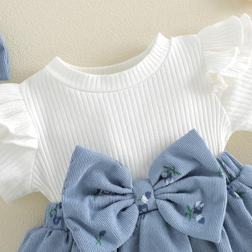 Giraropa Newborn Baby Girl Clothes Smocked Bubble Romper Dress + Socks + - Image 6