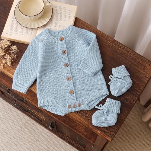 LAWKUL Cotton Baby Sweater and Booties Set - Image 2