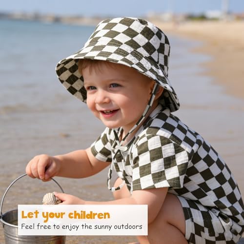 Baby Sun Hat Infant Toddler Summer Cotton Yarn Beach Bucket Hat - Image 3