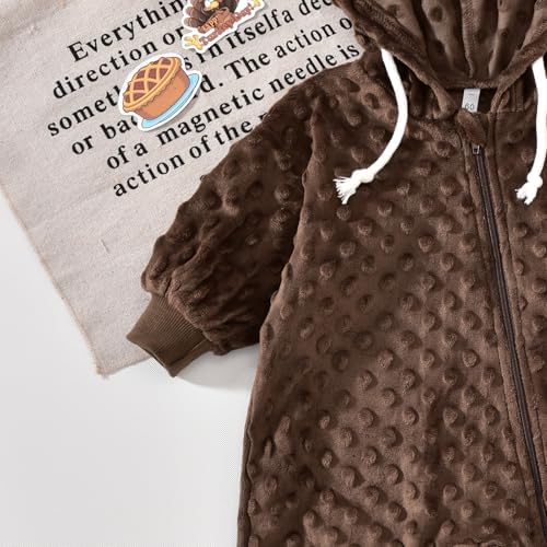 Unutiylo Unisex Baby Boys Girls Long Sleeve Infant Baby Zipper Hooded Jumpsuits - Image 6