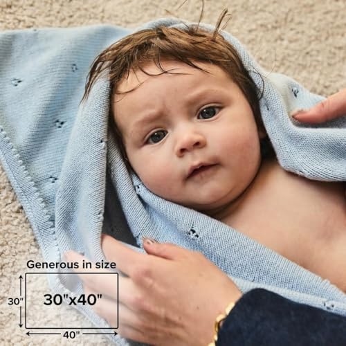 Receiving Blankets, 100% Organic Cotton Knit, Newborn Baby Swaddle | - Image 6