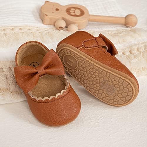 Meckior Infant Baby Girls Soft Sole Bowknot Princess Wedding Dress Mary Jane - Image 2