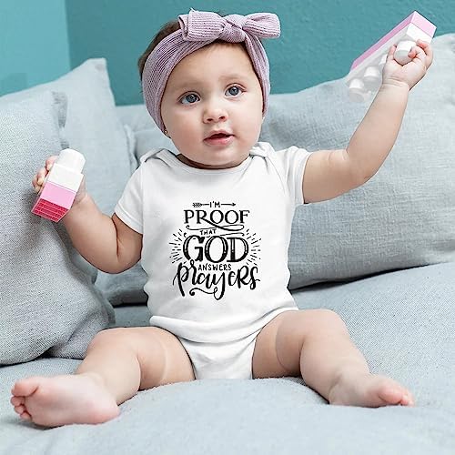 listery I'M Proof That God Answers Prayers Baby Bodysuit Baby Religious Infant - Image 2