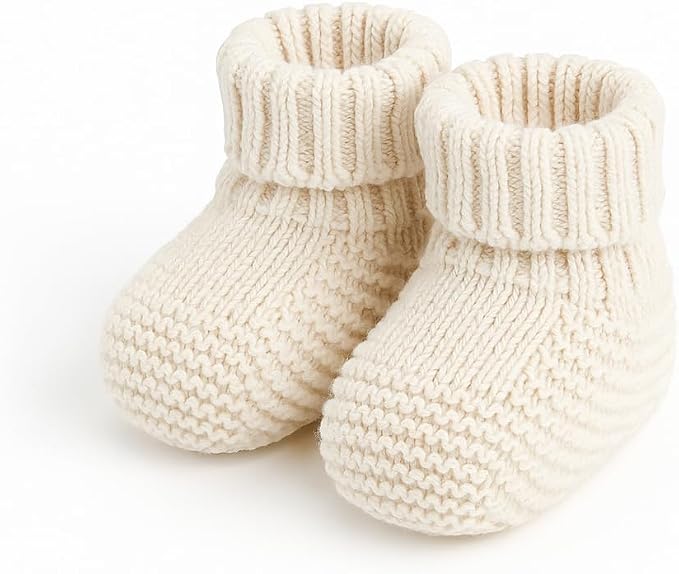 Kitikate Organic Knit Baby Booties – 100% Cotton Yarn, Soft & Comfortable by KITIKATE