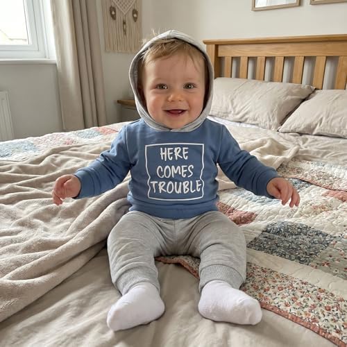 Infant Baby Boy Fall Winter Clothes Outfit Hooded Long Sweatshirt Pant Set - Image 5