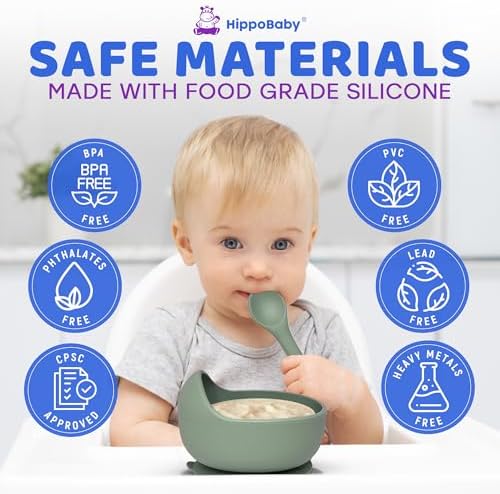 HippoBaby Baby Led Weaning Supplies | 10 Piece Silicone Baby Feeding Set - Image 5