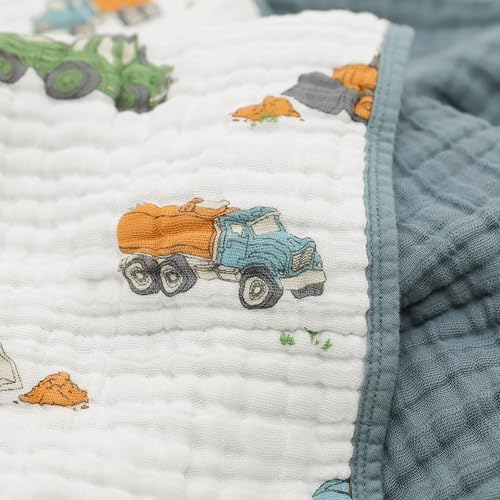 Little Unicorn Muslin Quilt Blanket | 100% Cotton Soft Multi-Layered Muslin - Image 4