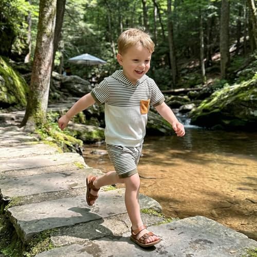 Toddler Baby Boy Hooded Dinosaur Summer Outfit Funny T-Shirt Shorts Set - Image 5