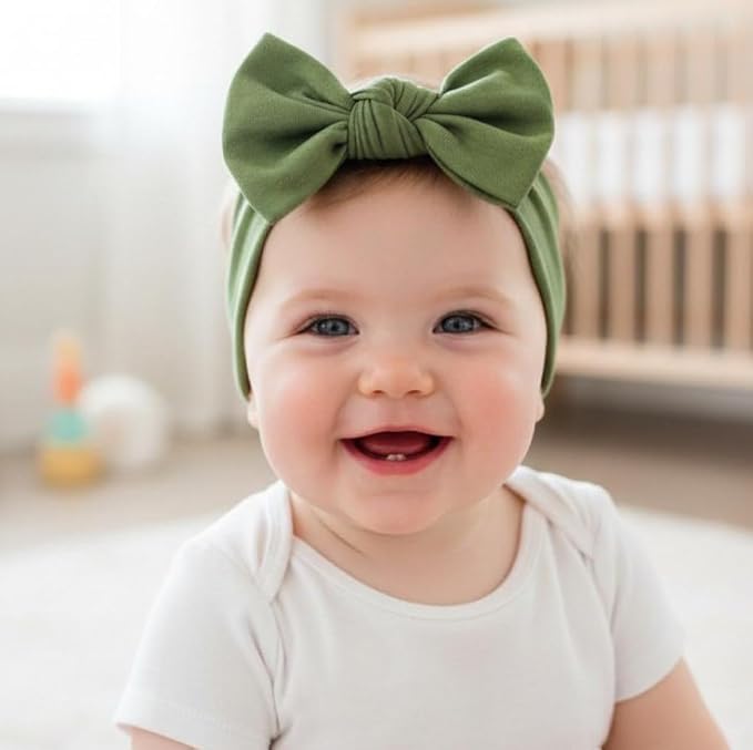Baby Girl Headbands-Infant, Toddler Cotton Handmade Hairbands - Image 5