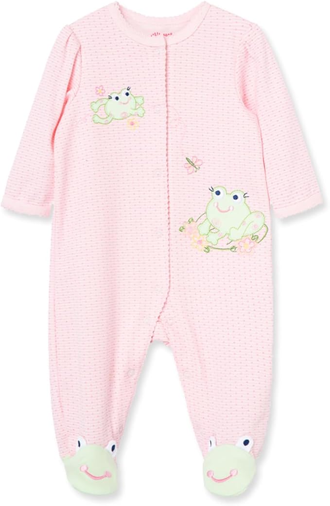 Little Me Clothes for Baby Girls' 100% Cotton Scratch-Free Tag Footie Sleeper by LittleMeChildrensApparel