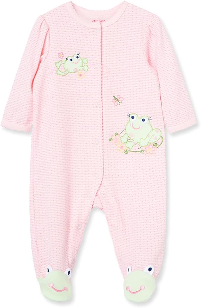 Little Me Clothes for Baby Girls' 100% Cotton Scratch-Free Tag Footie Sleeper by LittleMeChildrensApparel