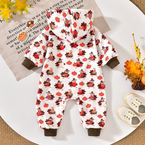 Unutiylo Unisex Baby Boys Girls Long Sleeve Infant Baby Zipper Hooded Jumpsuits - Image 4