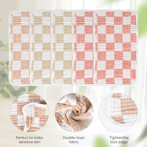 Muslin Burp Cloths 20"x10" Baby Burp Cloths 5-Pack - Image 4
