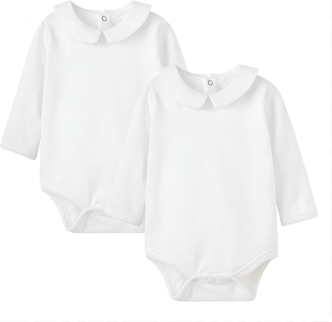 pureborn Baby Romper Bodysuits 2-Pack Unisex Soft Cotton One-Piece Outfit by pureborn
