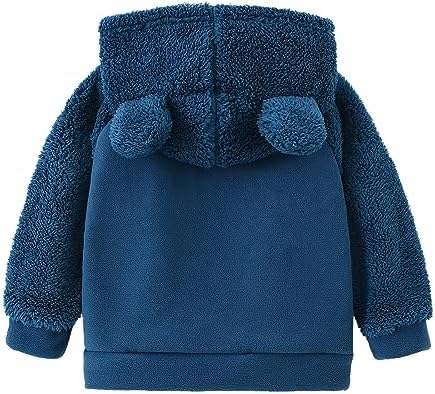 Toddler Winter Coats Baby Boys Girls Fuzzy Sherpa Fleece Jackets - Image 2