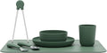 Lalo Big Bites Kids Dinnerware Full Set - Dishwasher Safe, BPA Free, Kids Tableware Set - Includes Stackable Bowl, Plate, Utensils & Cup - 7 Pieces - Olive