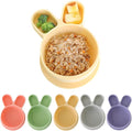 Baby Plates with Suction - Self-Feeding Tools for Baby - Made in Korea - Suction Plates Feeding Essentials - Ideal Baby Food Plates - Perfect Design for Toddlers (Yellow, Rabbit)