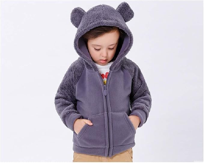 Toddler Winter Coats Baby Boys Girls Fuzzy Sherpa Fleece Jackets - Image 2