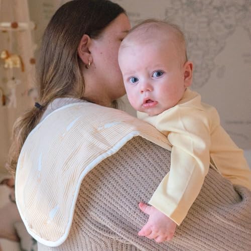 Crane Baby Clementine Cotton Muslin Burp Cloth Set of 3, Fruits & Veggie Print - Image 3