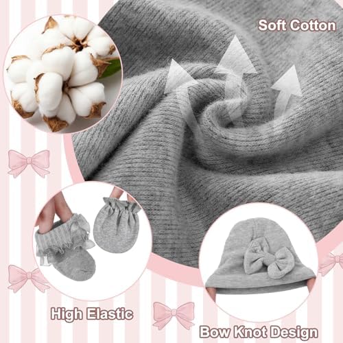Ramede 5 Pack Preemie Newborn Hats Mittens Socks - Image 5