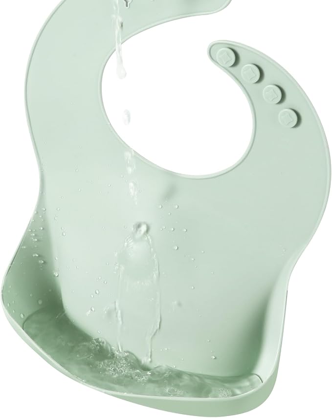 PandaEar Set of 3 Silicone Baby Bibs, Waterproof Soft Adjustable Bibs - Image 8