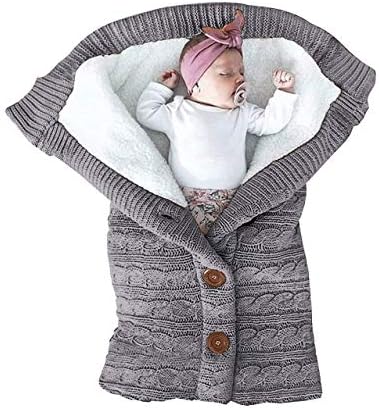 XMWEALTHY Unisex Infant Swaddle Blankets Soft Thick Fleece Knit Baby Girls Boys by XMWEALTHY