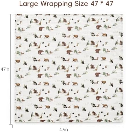 david's kids 4 Pack Baby Muslin Swaddle Blankets, 100% Cotton and Ultra Soft - Image 7