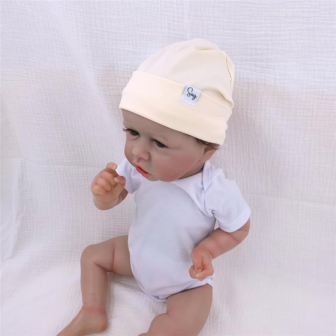Jersey Beanie Hat for Newborn Baby Boys Girls Silky Satin Lined Hats Bonnet - Image 4
