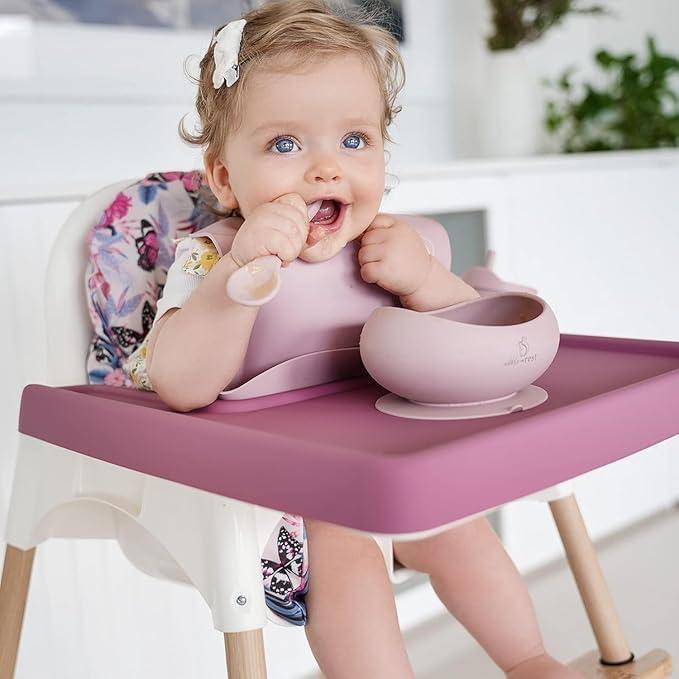 Nibble and Rest Highchair Cushion Cover for Inflatable Cushion, Compatible for IKEA Antilop Highchair,Accessories Stain-Proof and Wipeable Cover (Cushion NOT Included)(Lilac Petals)