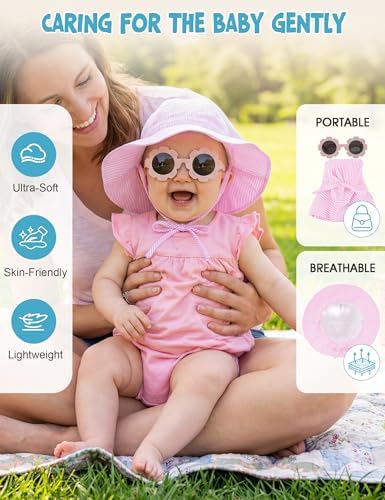 Durio UPF50+ Baby Sun Hat and Sunglasses - Image 5