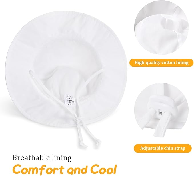 Baby Girl Sun Hat with UPF 50+ Outdoor Adjustable Toddler Beach Hat with Wide - Image 5