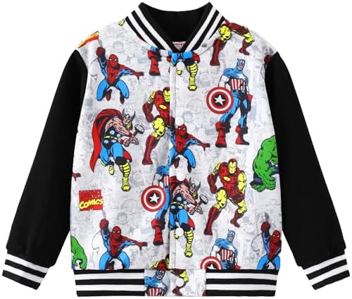 Disney Bomber Jacket Spider Man Marvel Toy Story Cars Varsity Cardigan2-13Y by Disney