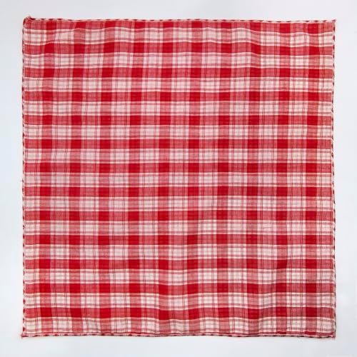 Double Layers Two Tones Dog Cotton Bandana Bibs Scarf DCB10 R&W - Image 4