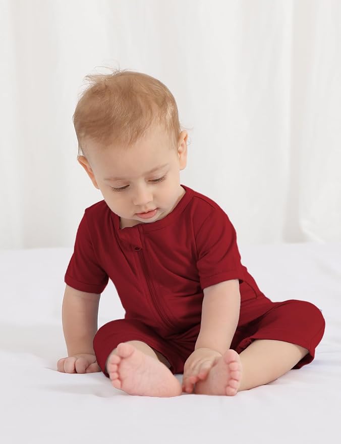 Jimonda Baby Bamboo Rayon Rompers Short Sleeve 3pc Pjs - Image 4