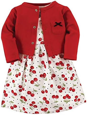 Hudson Baby Infant and Toddler Girls Cotton Dress and Cardigan Set by HudsonBaby
