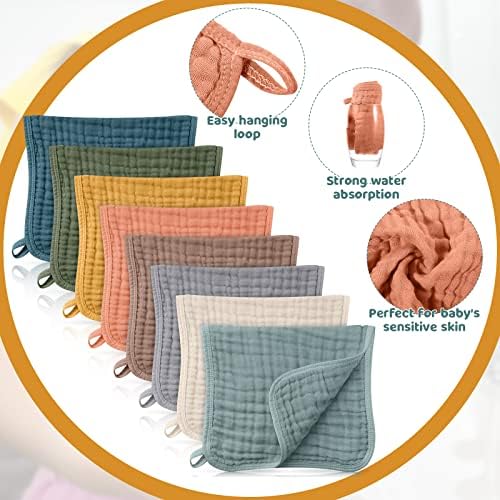 Remagr 8 Packs Muslin Burp Cloths Large 20" x 10", 6 Layers Unisex Baby - Image 4