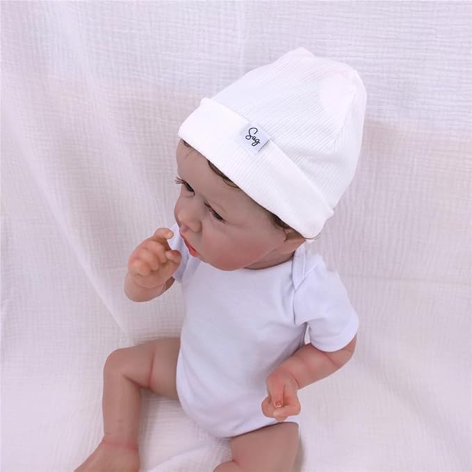 Jersey Beanie Hat for Newborn Baby Boys Girls Silky Satin Lined Hats Bonnet - Image 7