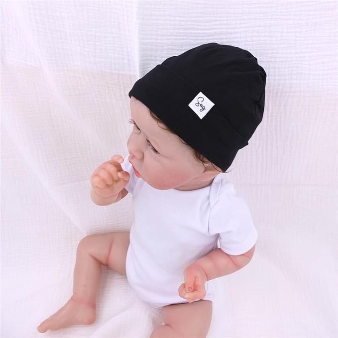 Jersey Beanie Hat for Newborn Baby Boys Girls Silky Satin Lined Hats Bonnet - Image 6