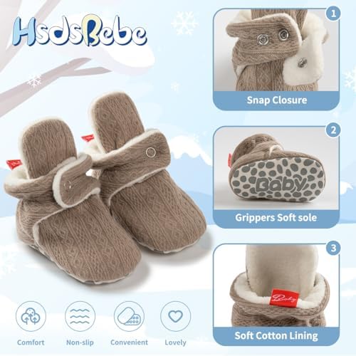 HsdsBebe Unisex Newborn Baby Cotton Booties Non-Slip Sole - Image 5