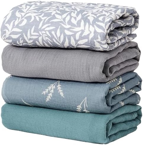Happy Flute 4Set Muslin Swaddle Blankets Soft Baby Blanket by Unknown