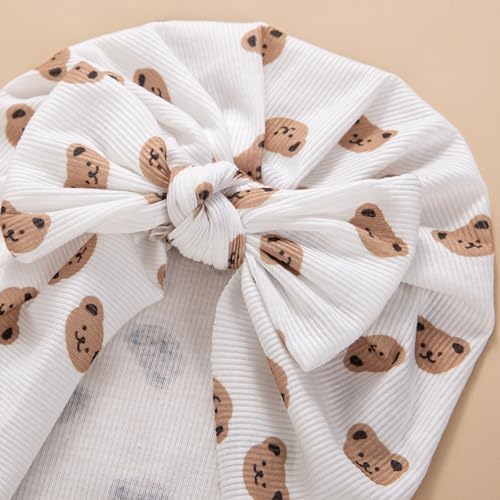 Baby Girls Hair Bow Knot Turban Hat Newborn Hospital Hats Infant Toddler Head - Image 4