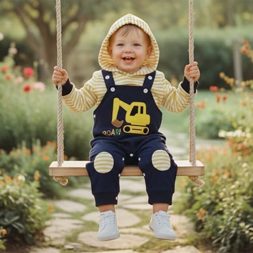 Infant Baby Boy Fall Winter Clothes Outfit Hooded Long Sweatshirt Pant Set - Image 3