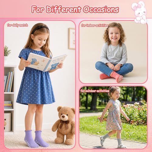 Toddler Socks Grip Ruffle Non Slip Kids Cotton 16 Pack Socks - Image 7