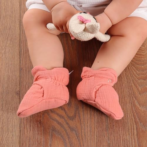 Ella Bonna Baby Booties Organic Cotton Muslin Newborn Baby Slippers Baby Boy - Image 7