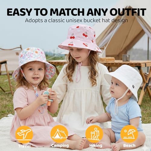 Toddler Bucket Hats UPF 50+ Baby Sun Hat Adjustable Kids Sun Protection Summer - Image 4